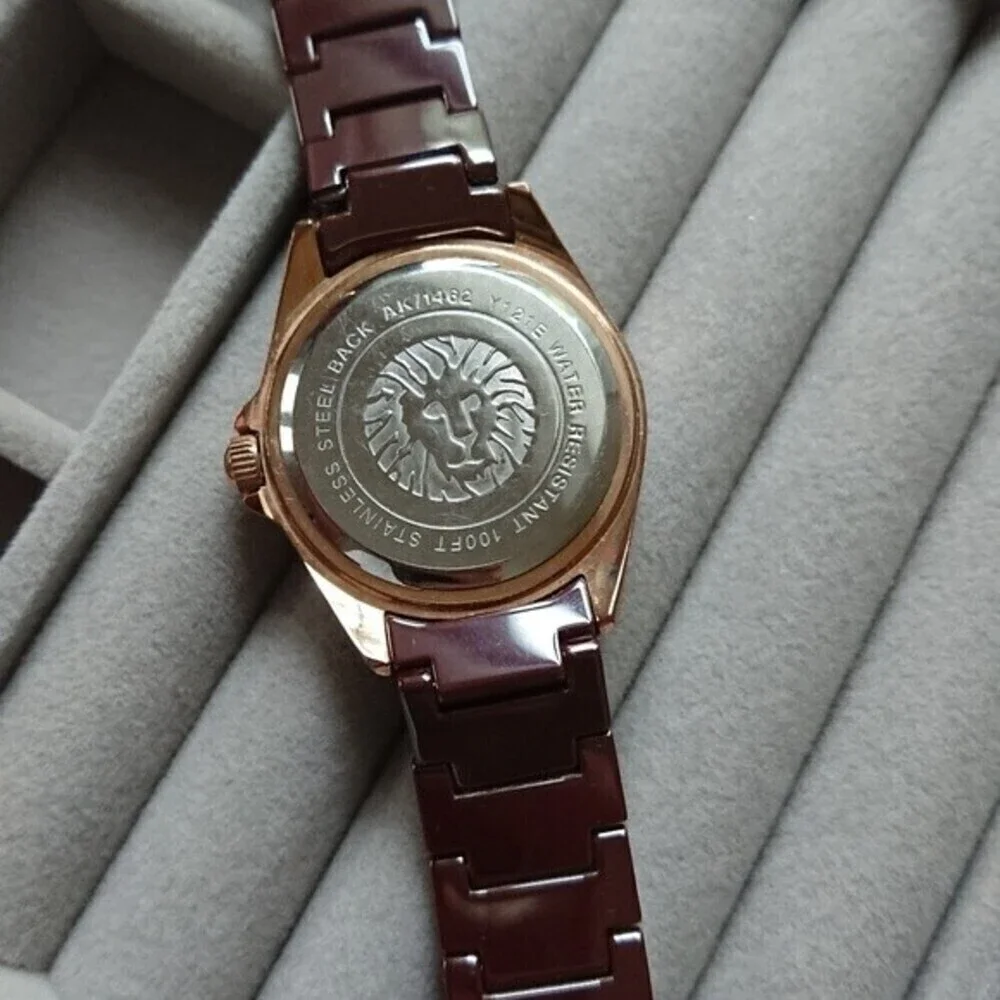 Bronze tone with crystals Anne Klein watch